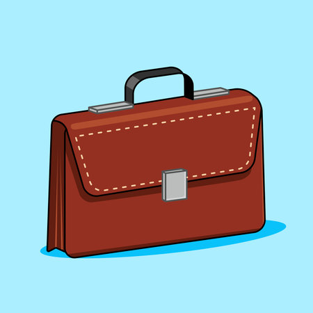 Leather Briefcase Illustration Business and Professional Concept Vector Isolated Designのイラスト素材