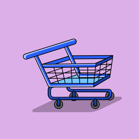Cute shopping cart Vector Illustration Cartoon Designのイラスト素材