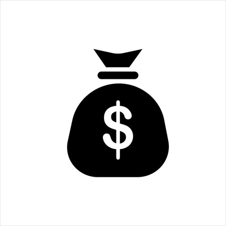 Icon Money Sack Silhouette Style Vector Isolated Flat Designのイラスト素材