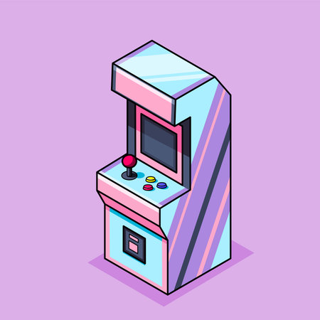 Isometric Arcade Game Cabinet Vector Illustration Cartoon Designのイラスト素材