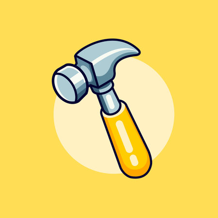 Cute Cartoon Claw Hammer Tool Vector Illustration Flat Designのイラスト素材