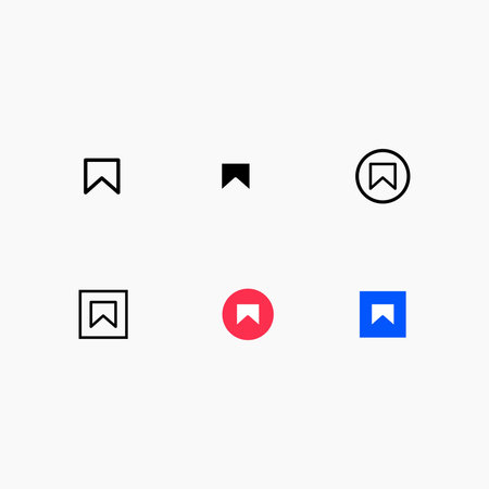 Save Bookmark Icon Set Vector Illustration