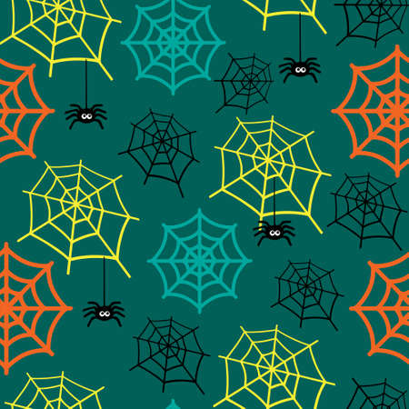Creative seamless pattern halloween background with spider web.のイラスト素材