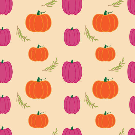 Colourfull pumkins seamless pattern. Hallowen wallpaper background.のイラスト素材