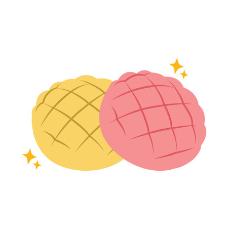 original and strawberry flavor of melon panのイラスト素材