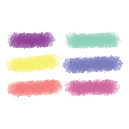 set of colorful watercolor markのイラスト素材