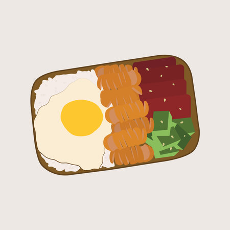bento lunch box with eggのイラスト素材