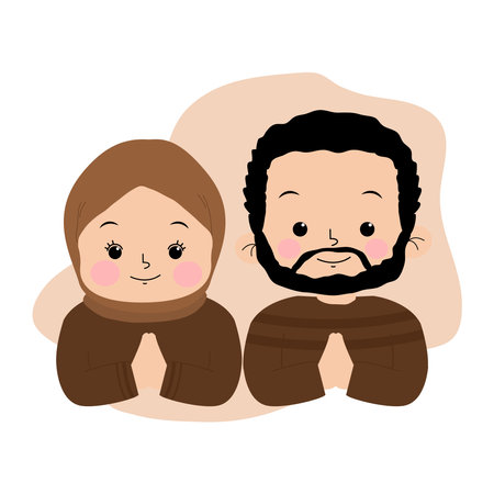 couple Eid Mubarak Illustrationのイラスト素材