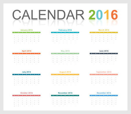 Calendar 2016 template   free size scaleのイラスト素材