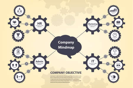 Mindmap brainstorm the gear concept infographic Vector eps10