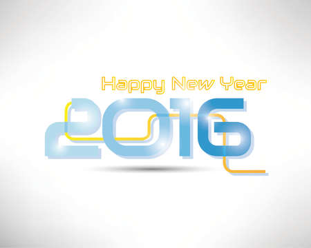 Happy new year 2016 text creative style のイラスト素材