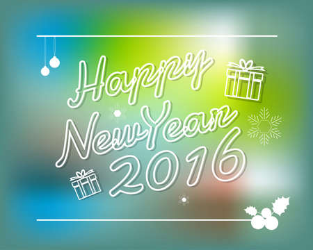 Happy new year 2016 creative text snow themeのイラスト素材