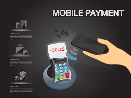 NFC Mobile payment service infographic in vector eps10のイラスト素材