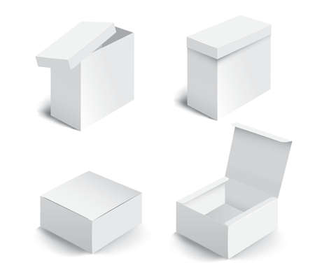 Collection paper box packaging in vector eps10のイラスト素材