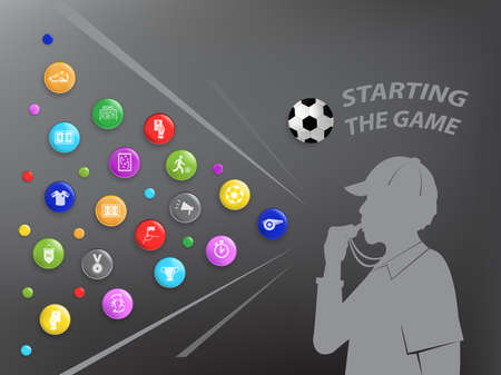 Euro football theme and sport icon