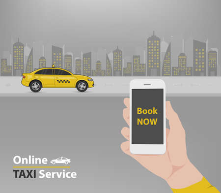 Booking taxi application advertisement (Vector eps10)のイラスト素材
