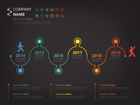 Milestone and timeline walk through concept infographic (Vector eps10)