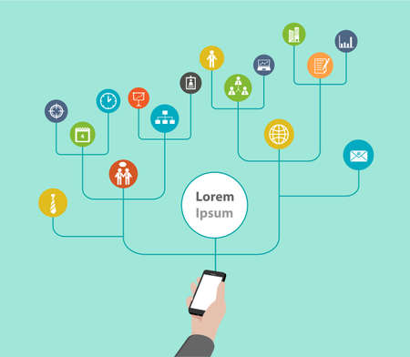 Mobile application Diagram chart infographic (Vector eps10)のイラスト素材