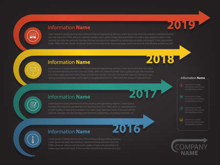 milestone and timeline for business presentation and slide show (Vector eps10)のイラスト素材