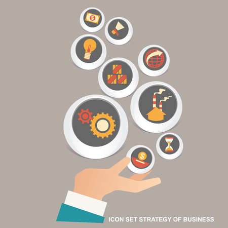 Vector illustration concept for business strategy and industrial planning. Business Planのイラスト素材