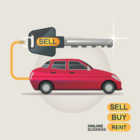 vector illustration template design concept for cars showroom or on line storeのイラスト素材