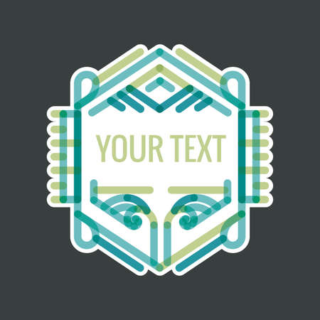 classic art deco luxury minimal hipster geometric vintage vector monogram, frame , border, badge, label, crest, or Vintage Insignias, vector design elements, business signs, identityのイラスト素材