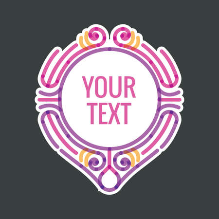 classic art deco luxury minimal hipster geometric vintage vector monogram, frame , border, badge, label, crest, or Vintage Insignias, vector design elements, business signs, identityのイラスト素材