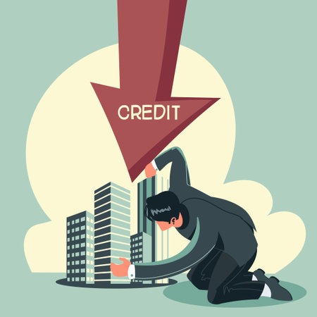 Businessman falling down. Concept business vector illustration, flat style.のイラスト素材