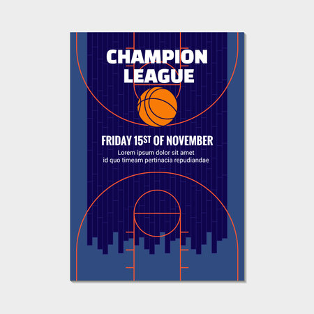 Basketball poster, flyer, brochure design template. Vector illustrationのイラスト素材