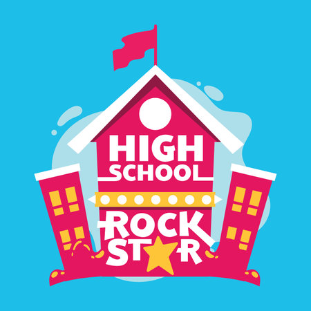 High School design over blue background, vector illustration. Eps 10.のイラスト素材