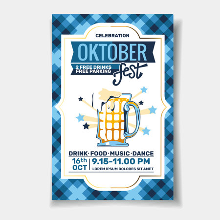 Oktoberfest Beer Festival Flyer Design Template. Vector illustrationのイラスト素材