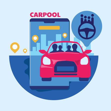 Car sharing concept. Flat illustration of car sharing concept for web designのイラスト素材