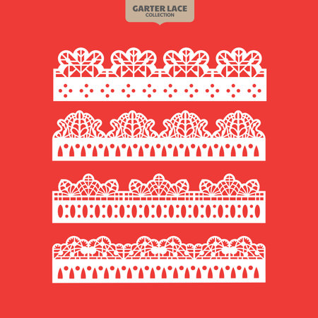 Lace doily set. Vector illustration. Can be used for wallpaper, pattern fills, web page background,surface textures.のイラスト素材