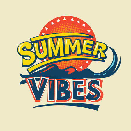 Summer vibes typography design, vector illustration eps 10.のイラスト素材