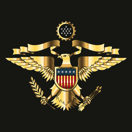 Emblem of the United States of America with eagle and laurel wreathのイラスト素材