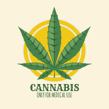 Cannabis design over beige background, vector illustration. Eps 10.のイラスト素材