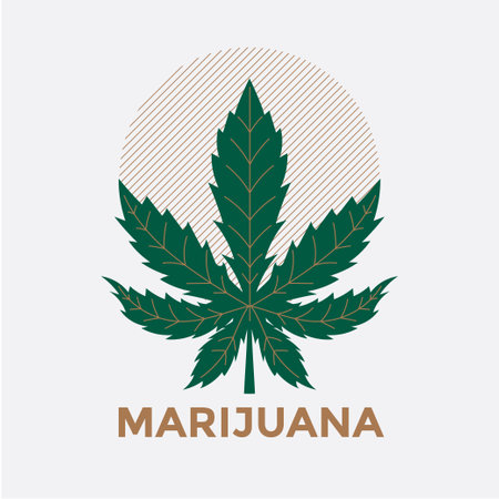 Cannabis leaf icon. Medical cannabis logo. Vector illustration.のイラスト素材