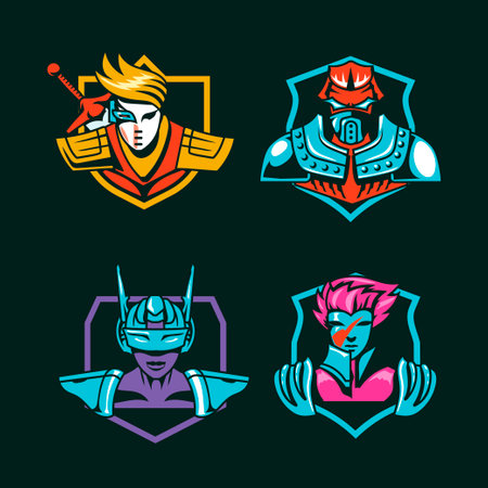 Superhero logo set. Vector illustration of a super hero logo set.のイラスト素材