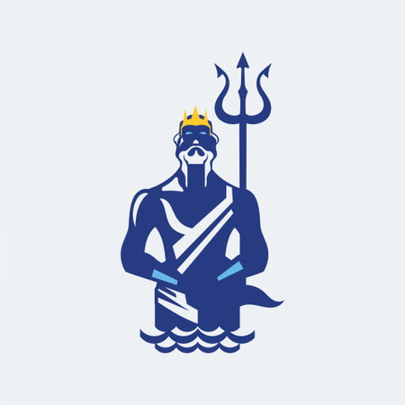 Spartan warrior with sword and crown. Vector illustration in flat style.のイラスト素材