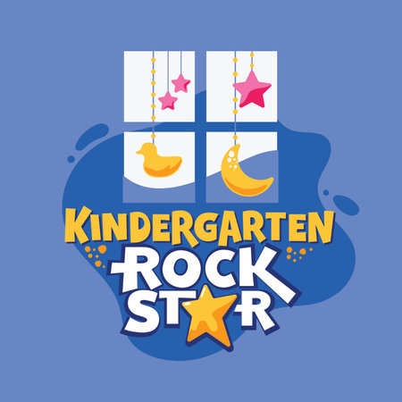 Kindergarten design over blue background, vector illustration graphic.のイラスト素材