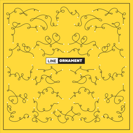 Set of hand drawn decorative elements for your design. Vector illustration.のイラスト素材