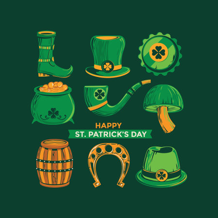 St. Patrick's day icons set. Vector illustration for your designのイラスト素材