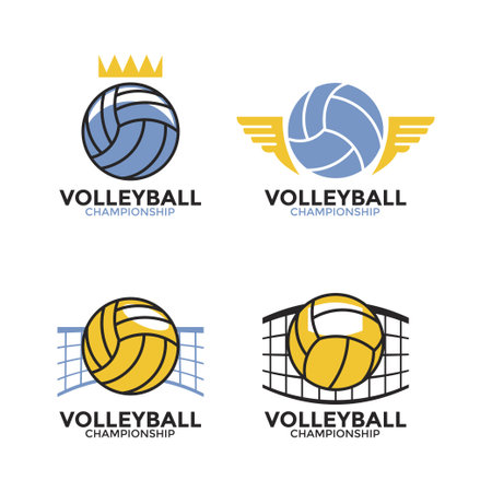 volleyball logo and symbol template icons app vector illustration graphic designのイラスト素材