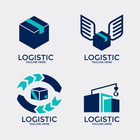 logo design element template. abstract vector symbol for logistic companyのイラスト素材
