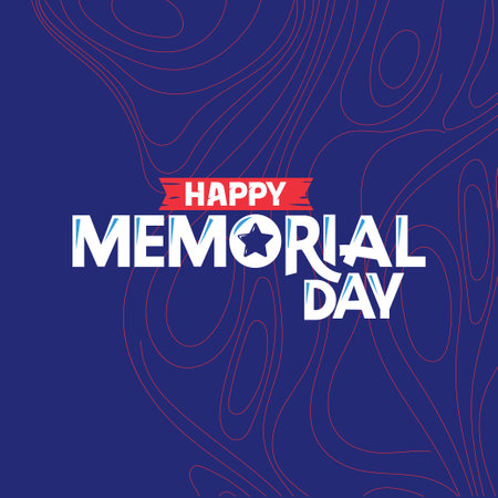 Memorial Day. Vector illustration of a Background with Wavy Lines.のイラスト素材