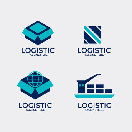 Logistic and logistics company logo template vector icon element. Logistic and delivery logistic company logo.のイラスト素材
