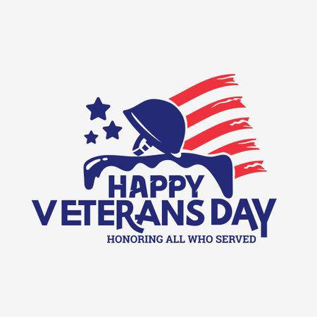 Veterans day design template. Vector illustration on white background with american flag.のイラスト素材