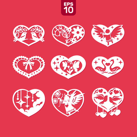 Valentine's day heart icon set. Vector illustration for your designのイラスト素材