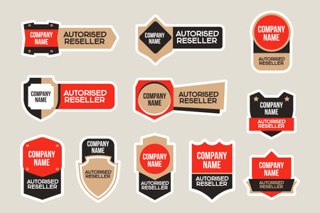 Set of Premium Quality and Autorized Reseller Badges and Labels. Vector Illustrationのイラスト素材