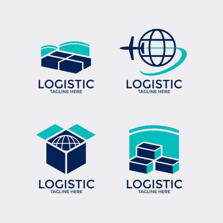 Logistics and transportation company logistic logo design template. Vector illustration.のイラスト素材